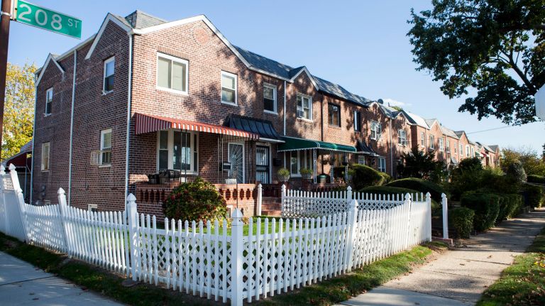Private homes line the block on 208th St. in Queens Village.