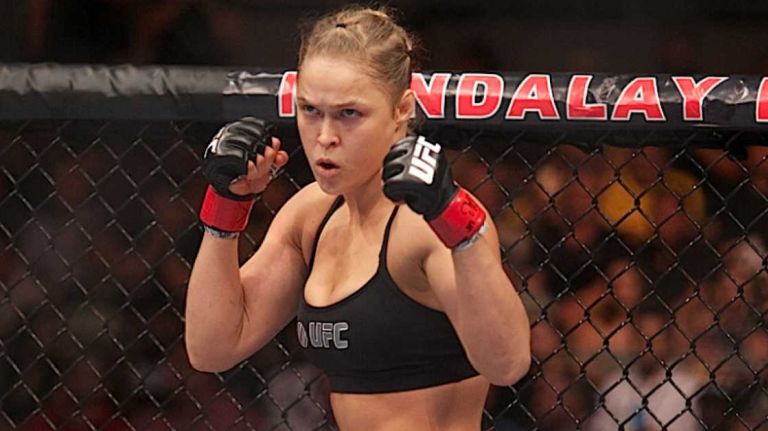 Ronda Rousey needed just 16 seconds to beat Alexis Davis by technical knockout and defend her women's bantamweight title at UFC 175 at Mandalay Bay in Las Vegas on July 5, 2014.