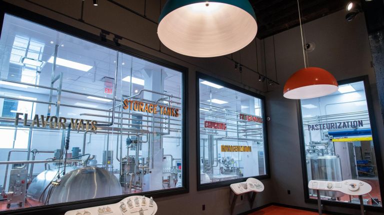 A detail from an interactive display seen at the Ample Hills Museum. Ample Hills is opening a new ice cream factory and museum in Red Hook. 421 Van Brunt St. Brooklyn, NY on July 24, 2018.