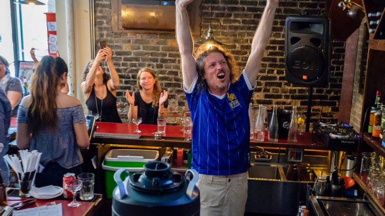New Yorkers celebrate France's domination in World Cup Final 19 Fans celebrate France's victory in the 2018 World Cup Final.