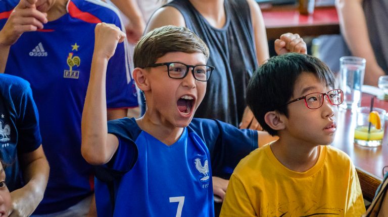 New Yorkers celebrate France's domination in World Cup Final 22 The youngest fans at the 2018 World Cup Final viewing party were full of joy, too.