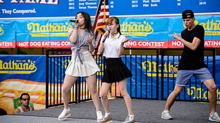 Nathan's Hot Dog Eating Contest 2017: Photos from the Coney Island event 29 Dancers entertain the crowd before the Nathan's Famous Hot Dog Eating Contest in Coney Island on Tuesday, July 4, 2017.