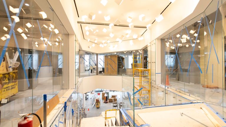 A 16th-floor auditorium area in 3 World Trade Center is seen on May 22.