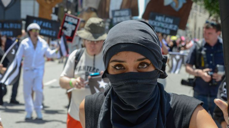 Participants march on Fifth Avenue during the Puerto Rican Day Parade on Sunday, June 11, 2017.