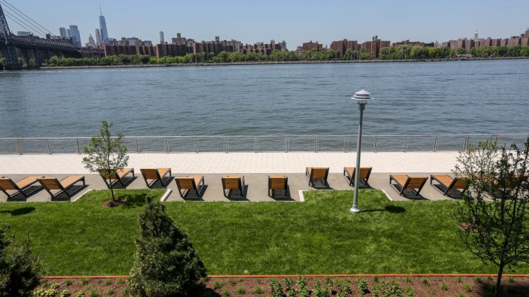 Domino Park offers choice views of the East River.
