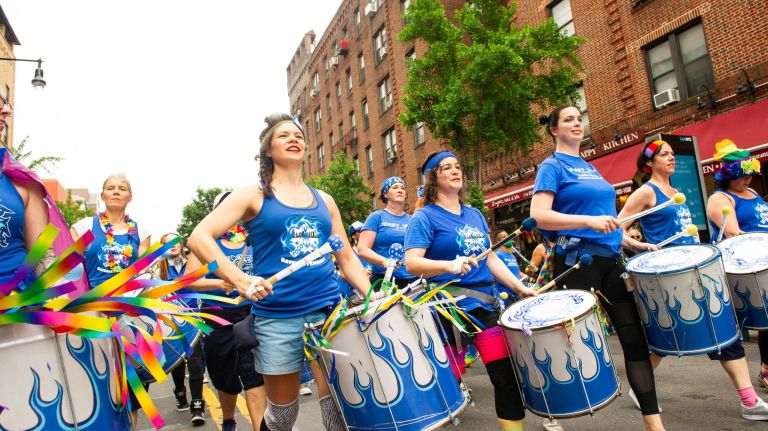 Queens Pride Parade injects color into an otherwise cloudy day 15 Drummers provide the beats at the 26th annual Pride Parade and Festival.