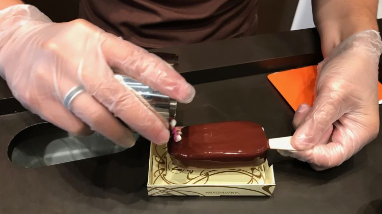 They're first mixed in a cute mini shaker.