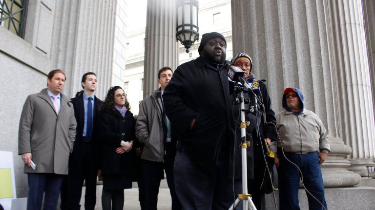 The Citywide Council of Presidents, represented by Daniel Barber outside Supreme Court on Centre Street in Manhattan on Tuesday, won an injunction that forces NYCHA to conduct lead inspections of public housing units. 