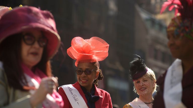 Participants on Fifth Avenue during the Easter Parade and Bonnet Festival in Manhattan on Sunday, April 16, 2017. 