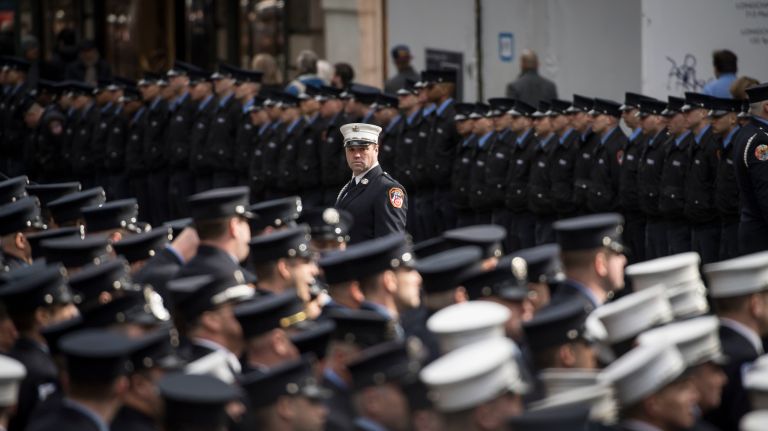 Thousands of firefighters paid their respects to fallen firefighter Michael Davidson on Tuesday.