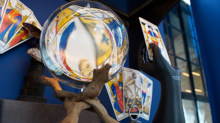 ...is contemporary and American, but the tarot cards were printed in the '60s in Marseille, France.