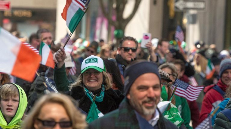 Participants marched in the 2018 St. Patrick's Day Parade on Fifth Avenue in Manhattan on Saturday.