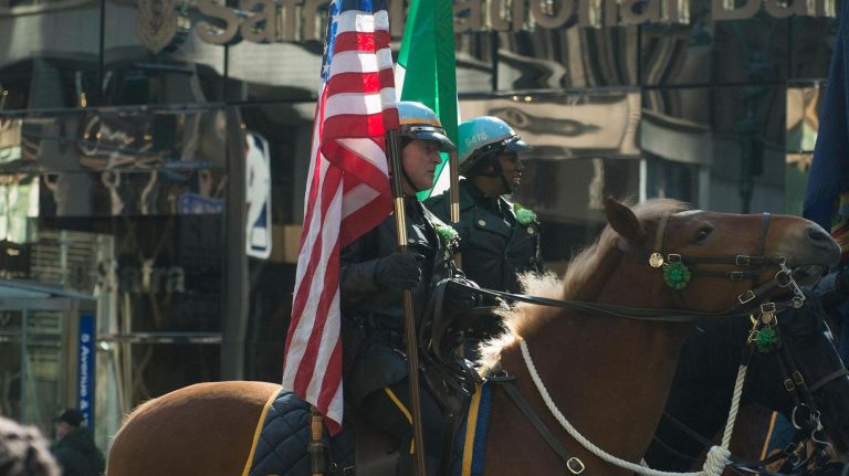 Members of the NYPD Mounted Unit participated in the parade.