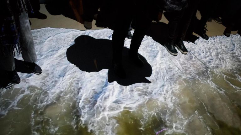 The first thing you'll see as you walk into the exhibit is the beach with lapping waves that are so convincing you will want to linger a little. The sound of waves crashing on the beach creates an immersive experience, so close your eyes and imagine you're at the doormat of the ocean.