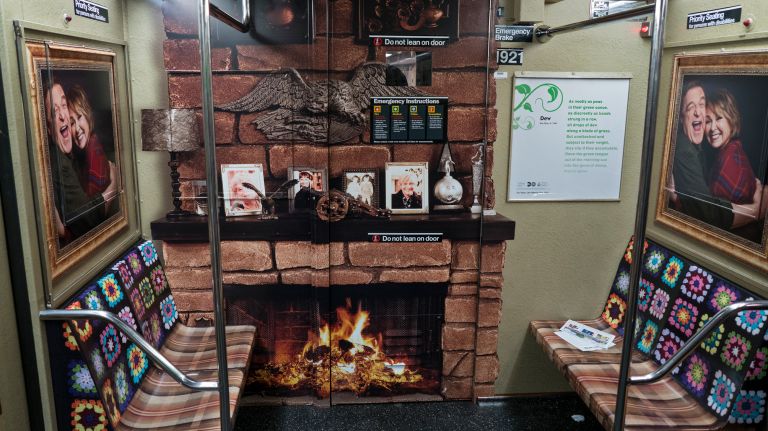 The interior is designed to look like the set of 