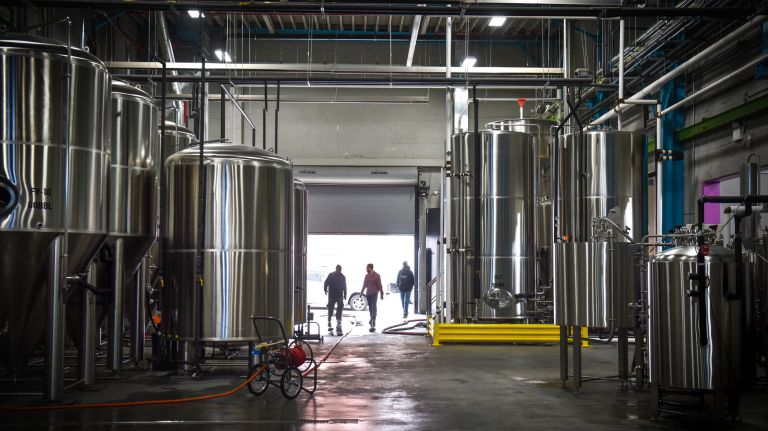 Five Boroughs Brewing Co. in Sunset Park is in a former steel manufacturing plant.