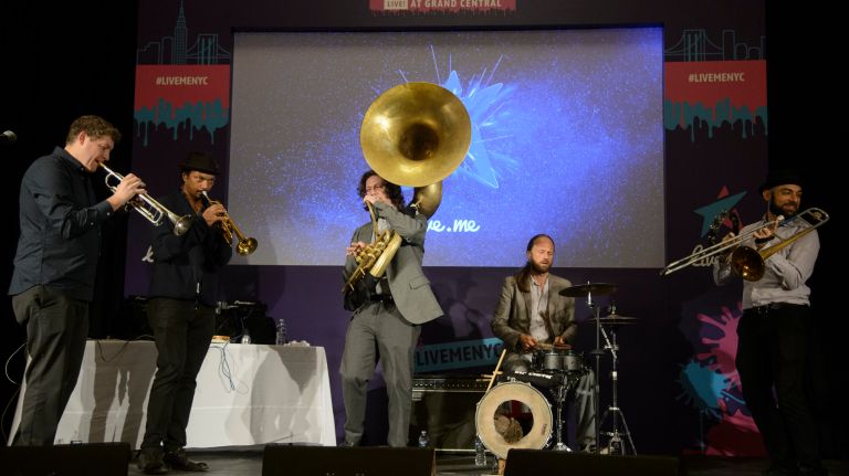 Jazz/funk group the Hot Band, from Brooklyn, brought some New Orleans flare to Manhattan. 