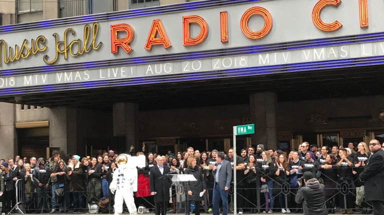 MTV announces on Tuesday that the 2018 VMA Awards will be at Radio City Music Hall and renames the Avenue of the Americas 