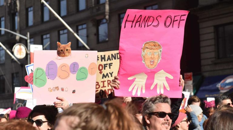 Women's March on NYC: Photos of the 2nd annual demonstration 33 Participants in the Women's March rally for equality in midtown Manhattan on Saturday, Jan. 20, 2017.