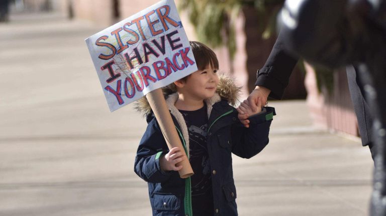 Women's March on NYC: Photos of the 2nd annual demonstration 40 A child attends the Women's March in midtown Manhattan on Saturday, Jan. 20, 2017.