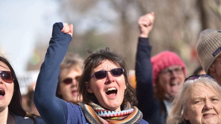 Women's March on NYC: Photos of the 2nd annual demonstration 42 Thousands of participants in the Woman's March demanded equality during a protest in Manhattan on Saturday, Jan. 20, 2018.
