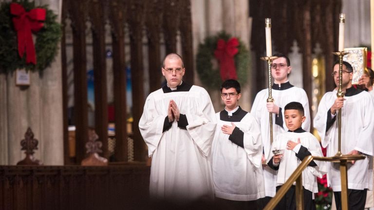 Christmas mass at St. Patrick's Cathedral in NYC, on Dec. 25, 2017.