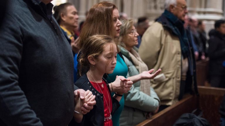 Christmas mass at St. Patrick's Cathedral in NYC, on Dec. 25, 2017.