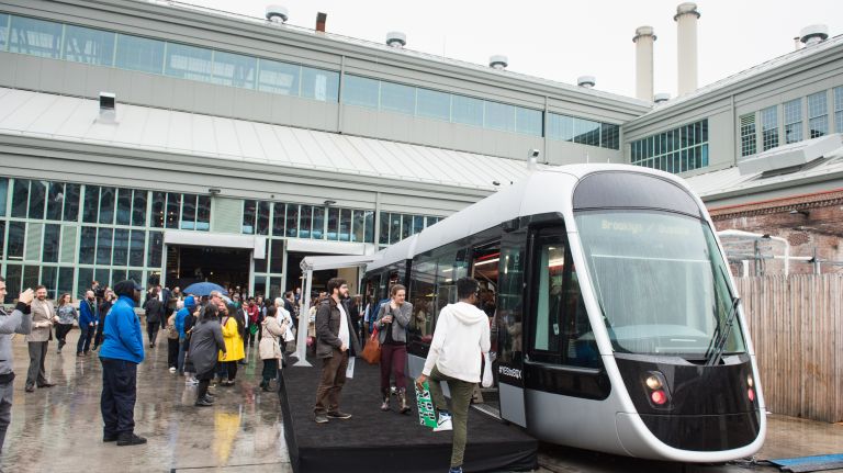 The prototype can accommodate 150 people and features street-level boarding, Friends of BQX said.