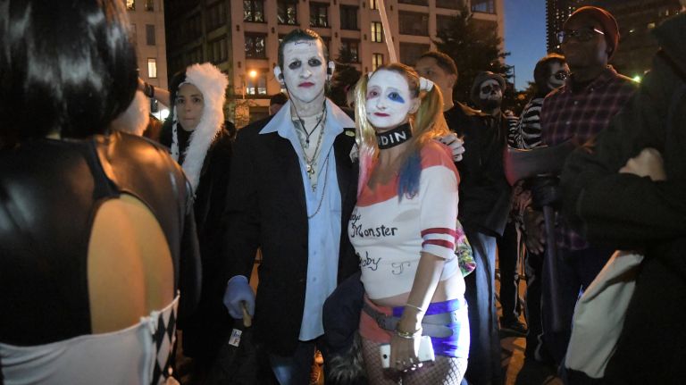 Village Halloween Parade photos highlight city's spookier side 51 Revelers gather in lower Manhattan before the start of the 44th annual Village Halloween Parade on Tuesday, Oct. 31, 2017.
