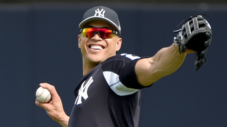 Giancarlo Stanton was acquired from the Marlins on Dec. 11 for Starlin Castro and prospects.