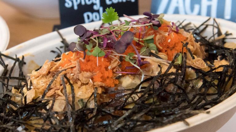 A new concession stand from the Korilla BBQ team, Poke Yachty is serving up fresh poke bowls with a wide array of fish: classic tuna, spicy tuna, salmon, crab and shrimp. For the vegetarians, there's tofu, too.