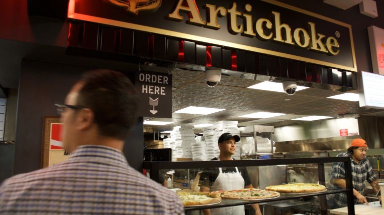 ...there's Artichoke Pizza, which will be serving slices and pies through midnight. (Toppings include your standard pepperoni and your chi-chi crab.)