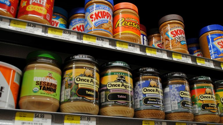 That means you'll find Skippy peanut butter on the shelf above organic Once Again tahini paste, and Premio sausages in the butcher case below chickens, pasture-raised upstate. 