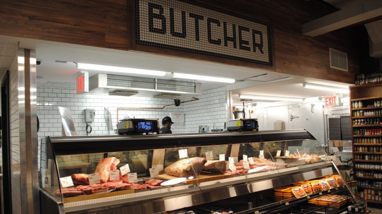 Those are painted subway tiles, Janus told us. Of the store's general aesthetic, she said, 