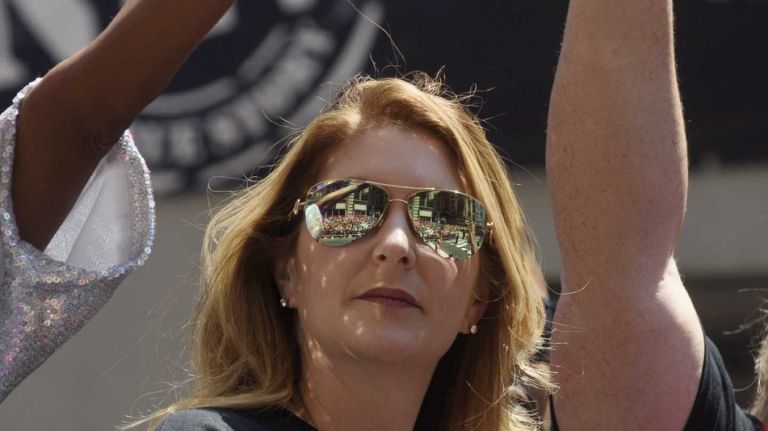 NYC Pride March 2016: See photos of the annual march to commemorate the Stonewall riots 82 Barbara Poma, center, the owner of Orlando's Pulse nightclub, rides on a float as paradegoers march in the 46th annual New York City Pride March on Fifth Avenue in Manhattan on Sunday, June 26, 2016. This year's Pride parade pays tribute to the 49 killed in the shooting at Pulse, a gay nightclub, two weeks ago on June 12.