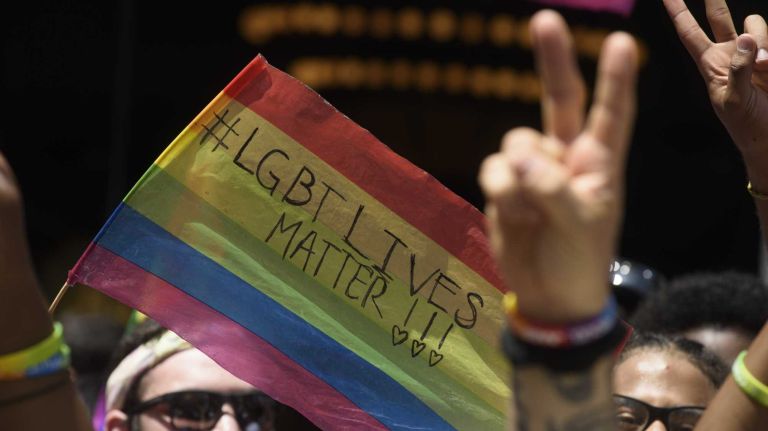NYC Pride March 2016: See photos of the annual march to commemorate the Stonewall riots 89 Spectators wave flags and cheer as crowds watch the 46th annual New York City Pride March on Fifth Avenue in Manhattan on Sunday, June 26, 2016. This year's Pride parade pays tribute to the 49 killed in the shooting at a gay nightclub in Orlando, Florida, two weeks ago on June 12.