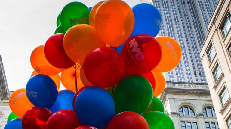 NYC Pride March 2016: See photos of the annual march to commemorate the Stonewall riots 111 Colorful balloons, with the Empire State Building in background, are seen at the 46th annual New York City Pride March on Fifth Avenue in Manhattan on Sunday, June 26, 2016. This year's Pride parade pays tribute to the 49 killed in the shooting at a gay nightclub in Orlando, Florida, two weeks ago on June 12.