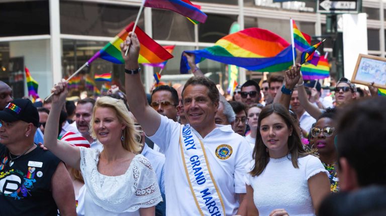 NYC Pride March 2016: See photos of the annual march to commemorate the Stonewall riots 119 Gov. Andrew M. Cuomo, with girlfriend Sandra Lee, left, and daughter Michaela Kennedy Cuomo, right, walks the parade route as an honorary grand marshal at the 46th annual New York City Pride March on Fifth Avenue in Manhattan on Sunday, June 26, 2016. This year's Pride parade pays tribute to the 49 killed in the shooting at a gay nightclub in Orlando, Florida, two weeks ago on June 12.