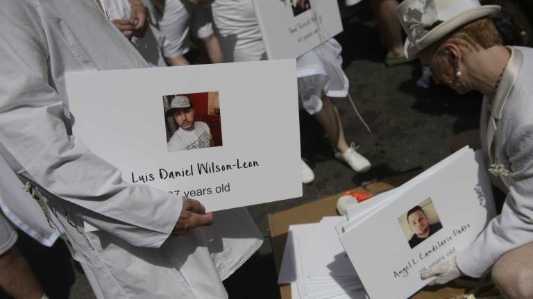 NYC Pride March 2016: See photos of the annual march to commemorate the Stonewall riots 134 Participants get ready for the start of the New York City Pride March in Manhattan on Sunday, June 26, 2016. The March, the highlight of NYC Pride week, is estimated to draw over a million viewers and supporters to the streets this year as the LGBT community and others come together in solidarity in the wake of the massacre at Pulse nightclub in Orlando, Florida.