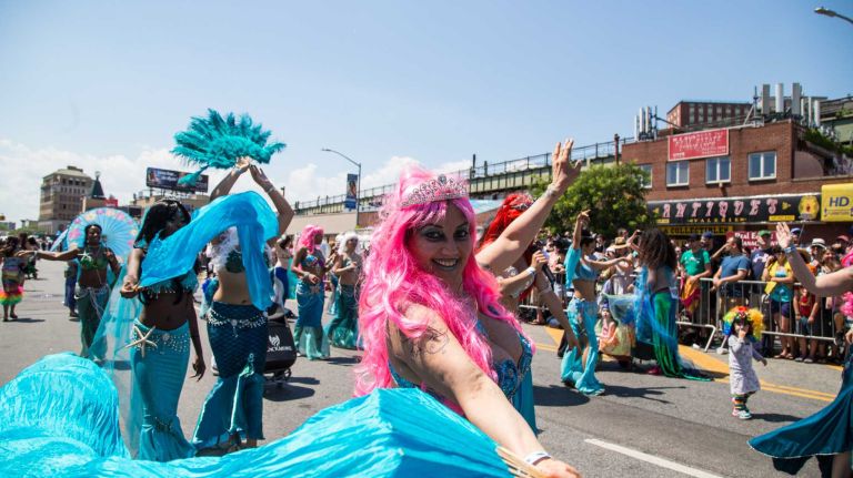 Coney Island Mermaid Parade 2016: See photos 33 A sea of blue along Surf Avenue in the 2016 Mermaid Parade in Coney Island on Saturday, June 18, 2016.