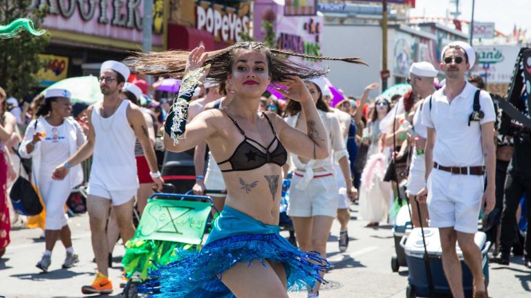 Coney Island Mermaid Parade 2016: See photos 35 A dancer created her own tilt-a-whirl at the 2016 Mermaid Parade in Coney Island on Saturday, June 18, 2016.