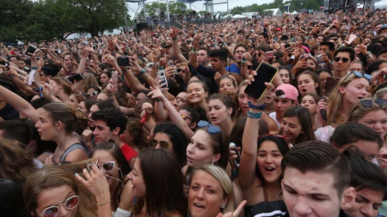 Fans at the Khalid performance during the Governors Ball Sunday on Randall's Island.