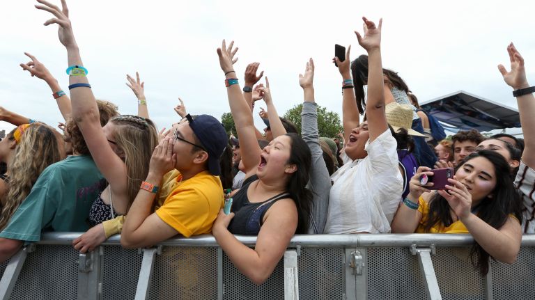 Fans at the Khalid performance Sunday at the Governors Ball on Randall's Island.