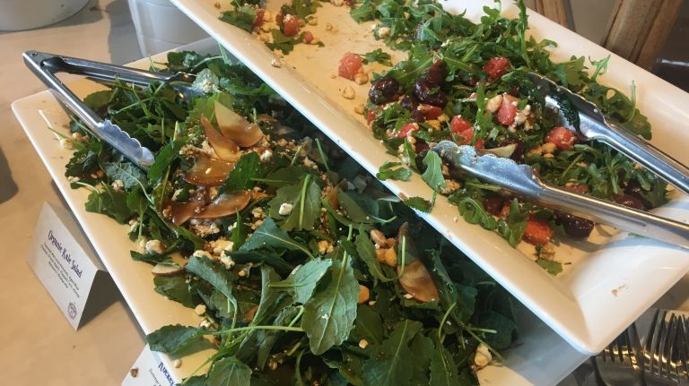 On especially hot days, salads are the way to go. The Café serves options including a kale salad with toasted almonds, blue cheese and green apple and an arugula salad with melon, olives, feta cheese and a champagne vinaigrette. 