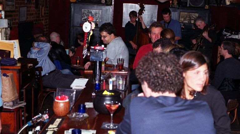 The scene at club Detour on 13th Street in Manhattan was typically low-key, with lights dimmed and live music playing weekly. The jazz club, pictured above on Nov. 8, 2002, opened in 1995.