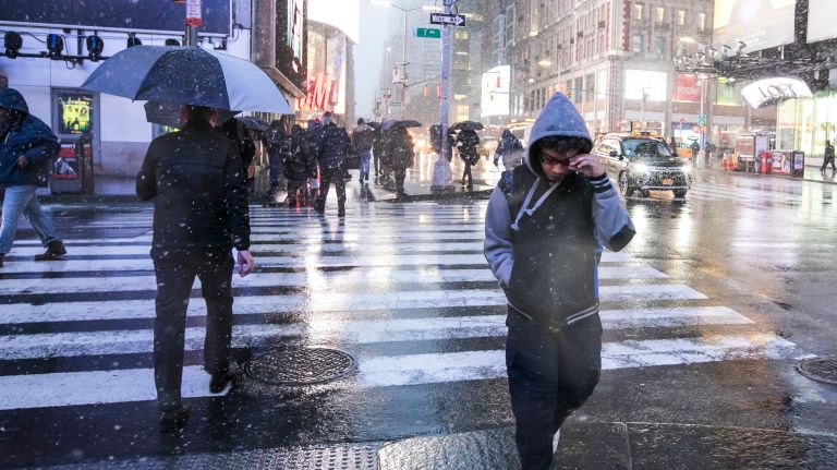 NYC weather: Nor'easter brings snow, rain to the city 1 Another nor'easter hit the city on Tuesday, March 13, 2018, bringing a few inches of snow.