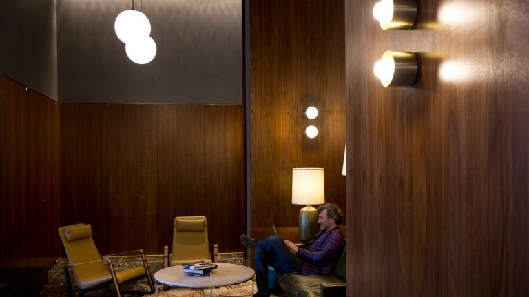 The lobby of The Eugene, a luxury residential tower in the Manhattan West section of Hudson Yards, on Wednesday, March 8, 2017.