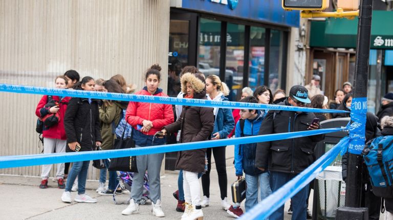 The scene at Fifth Avenue and Ninth Street in Park Slope, Brooklyn, where two children were died when they were hit by a car on March 5, 2018.