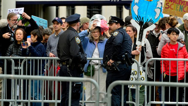 March for Science in NYC: Photos of the Earth Day rally against Trump 19 Demonstrators wait to enter at 64th Street and Central Park West early Saturday, April 22, 2017, to join the March for Science in Manhattan. The march route was from Central Park West to Broadway and then south on Broadway.