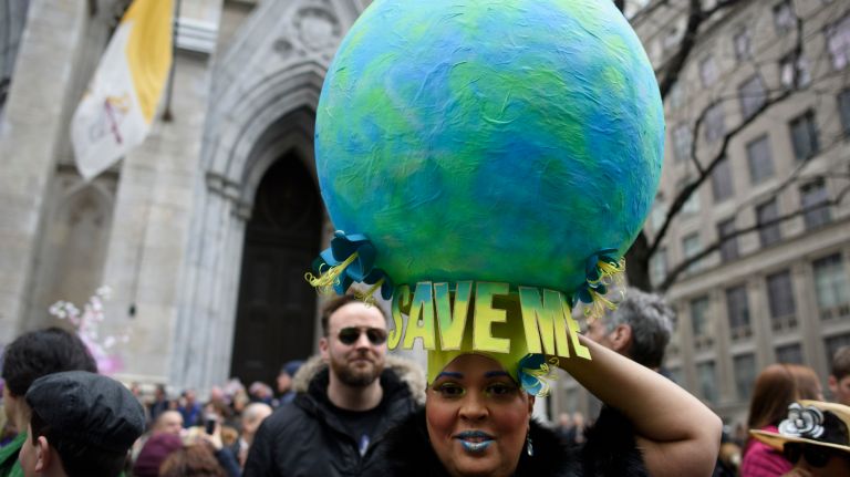 One woman created her bonnet to resemble the earth.